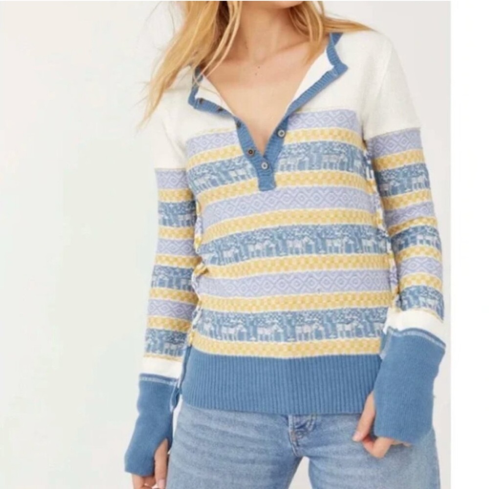 Free People To the Woods Henley Sweater size XS